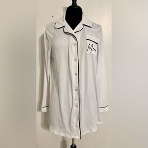 Mrs. Pajamas wedding pjs bride David’s bridal nightgown button up